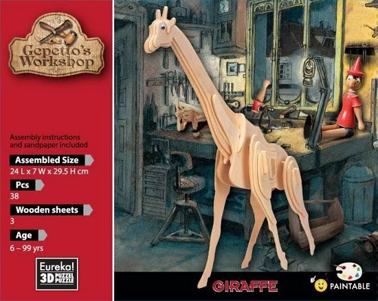 Gepetto's Workshop Eureka 3D Puzzel Gepetto's Giraffe - Multiplex 4 Gepetto's Workshop Eureka 3D Puzzel Gepetto's Giraffe - Multiplex - Afbeelding 2