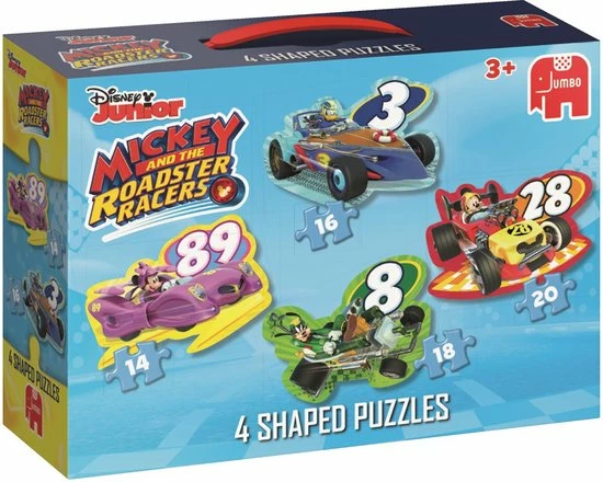 Jumbo Mickey Mouse Roadster Racers 4in1 Vormpuzzel 3 Jumbo Mickey Mouse Roadster Racers 4in1 Vormpuzzel