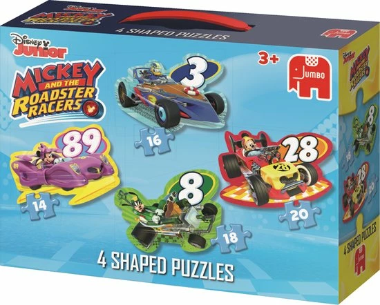 Jumbo Mickey Mouse Roadster Racers 4in1 Vormpuzzel 8 Jumbo Mickey Mouse Roadster Racers 4in1 Vormpuzzel - Afbeelding 6