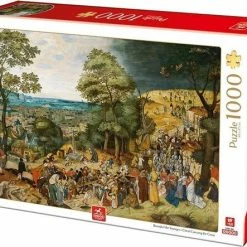 D-Toys Pieter Breughel Jr - Jezus Die Het Kruis Draagt (1000 Stukjes, Kunst Puzzel)