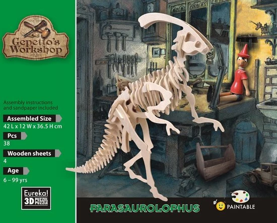 Eureka - Gepetto's Workshop 3D Puzzel Parasaurolophus 3 Eureka - Gepetto's Workshop 3D Puzzel Parasaurolophus