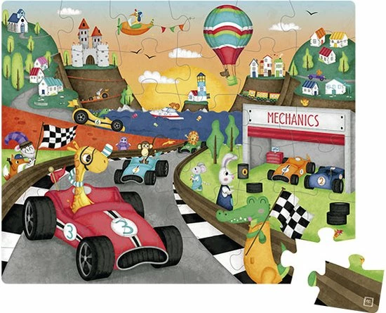 Eurekakids Puzzel Racewagens - 36 Stukjes - Kinderpuzzel Met Auto's En Dieren - 50 X 40 Cm 4 Eurekakids Puzzel Racewagens - 36 Stukjes - Kinderpuzzel Met Auto's En Dieren - 50 X 40 Cm - Afbeelding 2