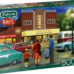 Falcon Puzzel A Trip To The Movies - Legpuzzel - 500 Stukjes -Puzzels Verkoopwinkel 550x447 2