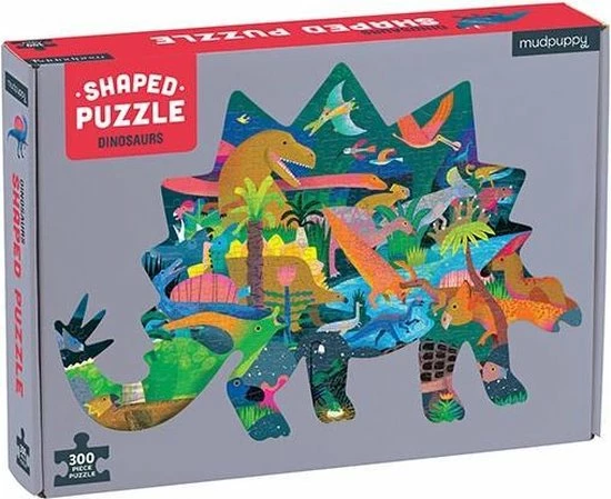 Mudpuppy Gevormde Puzzel Dinosaurussen - 300 Stukjes 3 Mudpuppy Gevormde Puzzel Dinosaurussen - 300 Stukjes