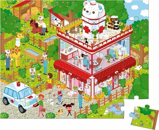 Janod Puzzelkoffer - Dierenkliniek 5 Janod Puzzelkoffer - Dierenkliniek - Afbeelding 3
