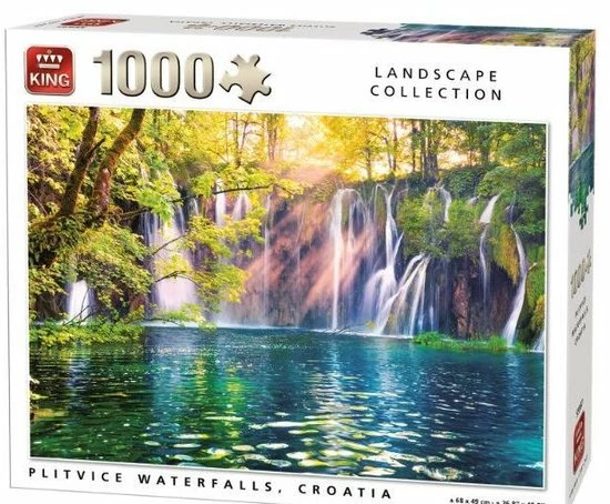 King Puzzel 1000 Stukjes Plitvice Watervallen - King - Legpuzzel (68 X 49 Cm) 3 King Puzzel 1000 Stukjes Plitvice Watervallen - King - Legpuzzel (68 X 49 Cm)