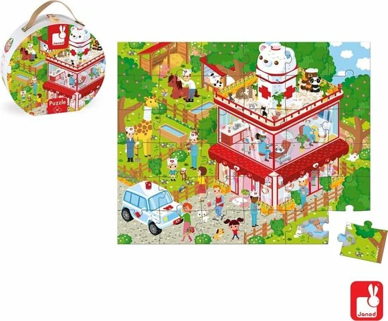 Janod Puzzelkoffer - Dierenkliniek 7 Janod Puzzelkoffer - Dierenkliniek - Afbeelding 5