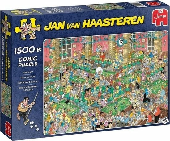 Jan Van Haasteren Puzzelbundel - 2 Stuks - De Drogisterij 1000 Stukjes & Krijt Op Tijd! 1500 Stukjes 4 Jan Van Haasteren Puzzelbundel - 2 Stuks - De Drogisterij 1000 Stukjes & Krijt Op Tijd! 1500 Stukjes - Afbeelding 2