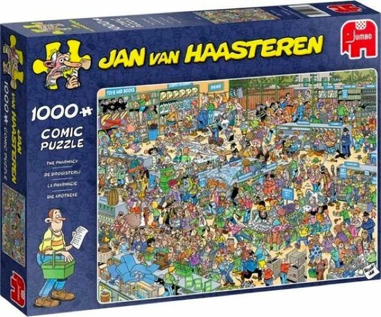 Jan Van Haasteren Puzzelbundel - 2 Stuks - De Drogisterij 1000 Stukjes & Krijt Op Tijd! 1500 Stukjes 8 Jan Van Haasteren Puzzelbundel - 2 Stuks - De Drogisterij 1000 Stukjes & Krijt Op Tijd! 1500 Stukjes - Afbeelding 6