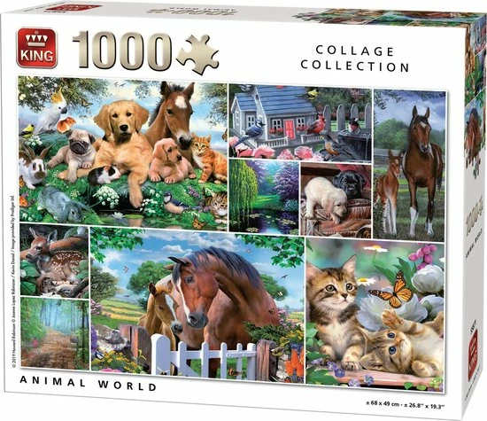 King Legpuzzel Animal World 1000 Stukjes 2 King Legpuzzel Animal World 1000 Stukjes