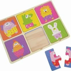 Playwood / Roel 2x Houten Peuter Puzzel Dieren - 1x Noppen Puzzel 1x 6x2 Stukken Puzzel -Puzzels Verkoopwinkel 550x479 3