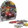 Eurekakids Puzzel Racewagens - 36 Stukjes - Kinderpuzzel Met Auto's En Dieren - 50 X 40 Cm