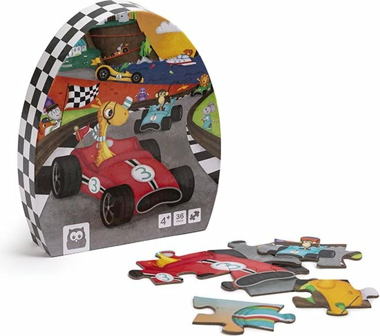 Eurekakids Puzzel Racewagens - 36 Stukjes - Kinderpuzzel Met Auto's En Dieren - 50 X 40 Cm 3 Eurekakids Puzzel Racewagens - 36 Stukjes - Kinderpuzzel Met Auto's En Dieren - 50 X 40 Cm