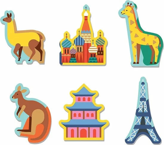 Mudpuppy Geographische Puzzel Wereldkaart - 78 Stukjes 5 Mudpuppy Geographische Puzzel Wereldkaart - 78 Stukjes - Afbeelding 3