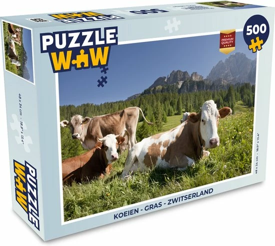 PuzzleWow Puzzel Koeien - Gras - Zwitserland - Legpuzzel - Puzzel 500 Stukjes - Sinterklaas Cadeautjes - Sinterklaas Voor Grote Kinderen 3 PuzzleWow Puzzel Koeien - Gras - Zwitserland - Legpuzzel - Puzzel 500 Stukjes - Sinterklaas Cadeautjes - Sinterklaas Voor Grote Kinderen