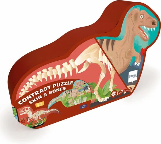 Scratch Puzzel 2-zijdig Dino Skin & Bones - 100 Stukken 3 Scratch Puzzel 2-zijdig Dino Skin & Bones - 100 Stukken