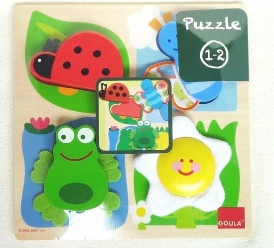 Goula Houten Puzzel - Platteland - 4 Stukjes 5 Goula Houten Puzzel - Platteland - 4 Stukjes - Afbeelding 3