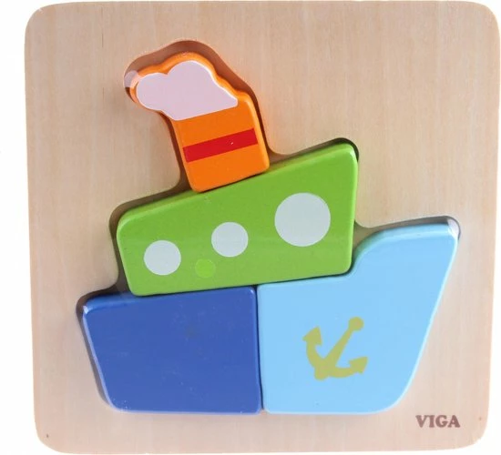 Vigatoys Viga Toys - Vormenpuzzel - Schip 5 Vigatoys Viga Toys - Vormenpuzzel - Schip - Afbeelding 3