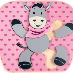 Happy People Vormenpuzzel Ezel Hout Junior 7 Stukjes