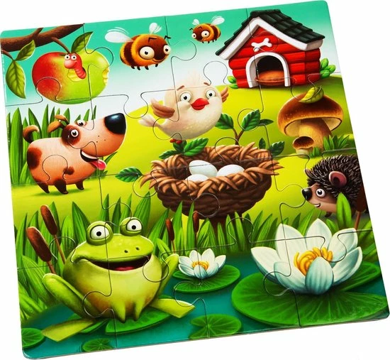 Puzzlika Puzzel - Vrolijke Dieren - 9+16+25 Stukjes 4 Puzzlika Puzzel - Vrolijke Dieren - 9+16+25 Stukjes - Afbeelding 2