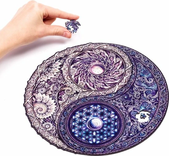 UNIDRAGON Houten Puzzel Mandala - Overkoepelende Tegenstellingen - 350 Stukjes - King Size 33x33 Cm 4 UNIDRAGON Houten Puzzel Mandala - Overkoepelende Tegenstellingen - 350 Stukjes - King Size 33x33 Cm - Afbeelding 2