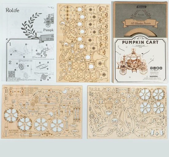 Merkloos Vitafa Houten Puzzel Volwassenen - Pompoenwagen - Knutselen Hout - Houten Puzzel - 3D Houten Puzzel - Legpuzzel Hout 5 Merkloos Vitafa Houten Puzzel Volwassenen - Pompoenwagen - Knutselen Hout - Houten Puzzel - 3D Houten Puzzel - Legpuzzel Hout - Afbeelding 3