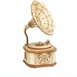 Merkloos Vitafa Houten Puzzel Volwassenen - Grammafoon - Knutselen Hout - Houten Puzzel - 3D Houten Puzzel - Legpuzzel Hout