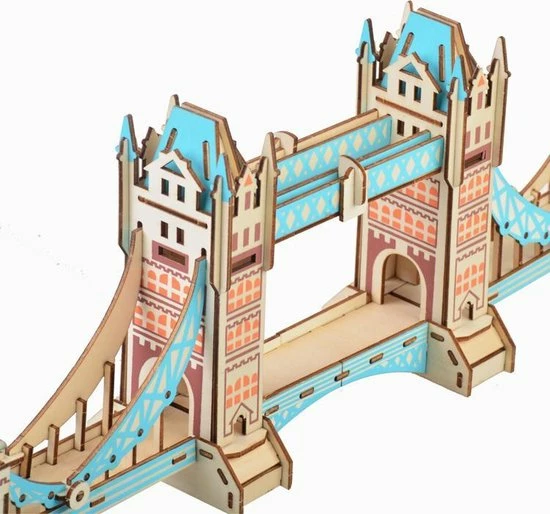 De Bouwplaats Bouwpakket 3D Puzzel Tower Bridge Van Hout Lasercutting- Gekleurd 4 De Bouwplaats Bouwpakket 3D Puzzel Tower Bridge Van Hout Lasercutting- Gekleurd - Afbeelding 2