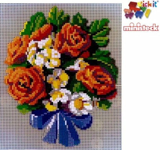 Stick-it Bloemenboeket #1, Ca. 1.900 Steentjes, Compatibel Met Ministeck 3 Stick-it Bloemenboeket #1, Ca. 1.900 Steentjes, Compatibel Met Ministeck