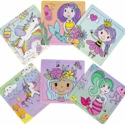 Venjoy 6 Stuks Houten Puzzel Kinderen Prinses, Zeemeermin, Eenhoorn, Unicorn - Uitdeelcadeautje Traktatie Kinderverrassingen
