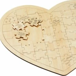 Decopatent® Groot Houten Hart Puzzel - Harten Puzzel Huwelijk - Blanco Puzzel - Hout - Gastenboek - Bruiloft - Trouwen - Kado / Cadeau -Puzzels Verkoopwinkel 550x521 1