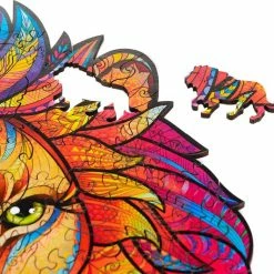 UNIDRAGON Houten Puzzel Dier - Mysterieuze Leeuw - 192 Stukjes - Medium 24x31 Cm -Puzzels Verkoopwinkel 550x532 2
