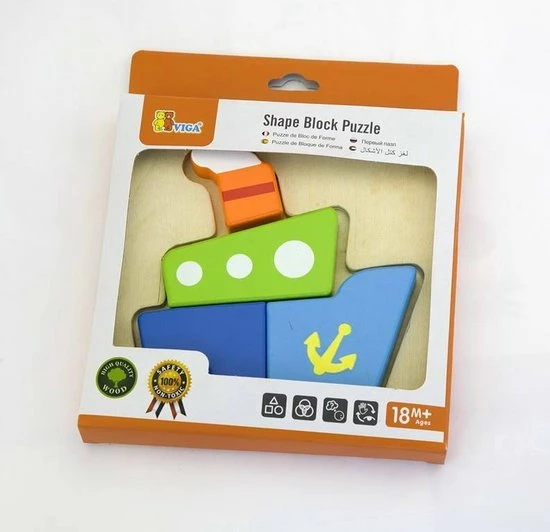 Vigatoys Viga Toys - Vormenpuzzel - Schip 6 Vigatoys Viga Toys - Vormenpuzzel - Schip - Afbeelding 4