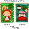 Van Theo Houten Puzzel - Dubbelzijdige Kinderpuzzels - Set 2-in-1 - Montessori Speelgoed - Set Roodkapje En De Wolf -Puzzels Verkoopwinkel 550x538