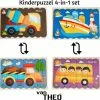 Van Theo Houten Puzzel - Dubbelzijdige Kinderpuzzels - Set 4-in-1 - Montessori Speelgoed - Set Voertuigen -Puzzels Verkoopwinkel 550x538 3