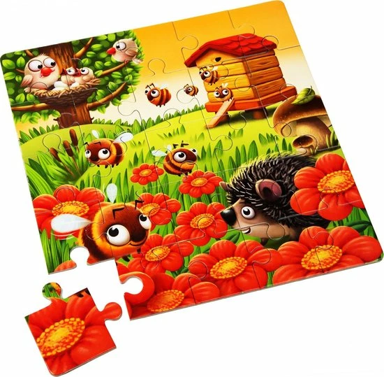Puzzlika Puzzel - Vrolijke Dieren - 9+16+25 Stukjes 6 Puzzlika Puzzel - Vrolijke Dieren - 9+16+25 Stukjes - Afbeelding 4