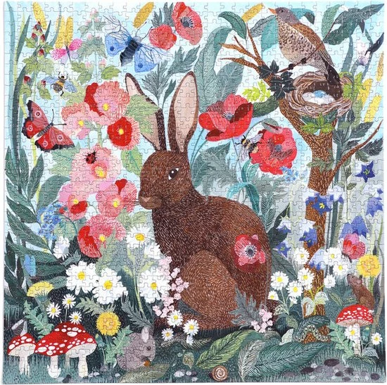 EeBoo Poppy Bunny Blokpuzzel 1000 Stuk(s) Kunst 4 EeBoo Poppy Bunny Blokpuzzel 1000 Stuk(s) Kunst - Afbeelding 2