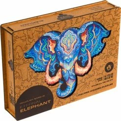UNIDRAGON Houten Puzzel Dier - Eeuwige Olifant - 299 Stukjes - King Size 41x32 Cm -Puzzels Verkoopwinkel 550x548 1
