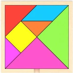 Akyol Tetris Vormen Puzzel - Houten Blokjes Tangram - Educatief Spel 4 Jaar - Ruimtelijk Speelgoed - 7 Stukken