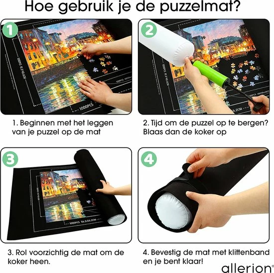 Allerion® Allerion Puzzelmat - 66cm X 115cm - Oprolbaar - Inclusief Opbergkoker En Accessoires 6 Allerion® Allerion Puzzelmat - 66cm X 115cm - Oprolbaar - Inclusief Opbergkoker En Accessoires - Afbeelding 4