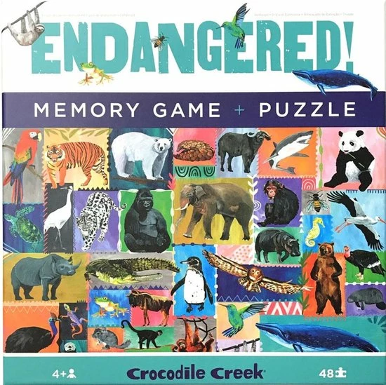 Crocodile Creek 48 Pcs Puzzle & Memory Game/Endangered 9 Crocodile Creek 48 Pcs Puzzle & Memory Game/Endangered - Afbeelding 7