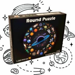 Avenq Planeten Puzzel - Puzzel 1000 Stukjes - Ronde Space Puzzel - Geometrisch - Legpuzzel - Voor Volwassenen & Kinderen - Universum