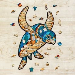 Eco-Wood-Art Eco Wood Art Houten Legpuzzel Schildpad Size M, 2352, 39,5x28,3x0,5cm