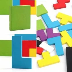 Merkloos Puzzel - Houten Tetris Puzzel - Leren Spelen. Puzzel Hout - Vanaf 24 Maanden -Puzzels Verkoopwinkel 550x550 255