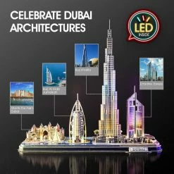 CubicFun 3D Puzzle LED Dubai Architecture Model Kit Voor Kinderen En Volwassenen, Atlantis The Palm Dubai, Burj Al Arab Jumeirah Hotel, Burj Khalifa, Emirates Towers, 182 Stuks -Puzzels Verkoopwinkel 550x550 26