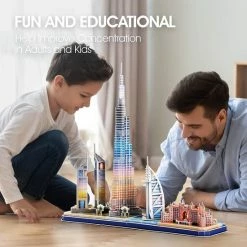 CubicFun 3D Puzzle LED Dubai Architecture Model Kit Voor Kinderen En Volwassenen, Atlantis The Palm Dubai, Burj Al Arab Jumeirah Hotel, Burj Khalifa, Emirates Towers, 182 Stuks -Puzzels Verkoopwinkel 550x550 29