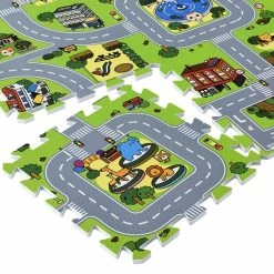 Merkloos Kinderpuzzelmat - Jascha - 9-delig - Stad Met Straten Design -Puzzels Verkoopwinkel 550x550 49