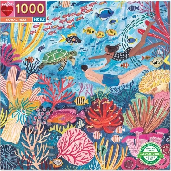 EeBoo Coral Reef Blokpuzzel 1000 Stuk(s) Kunst 5 EeBoo Coral Reef Blokpuzzel 1000 Stuk(s) Kunst - Afbeelding 3