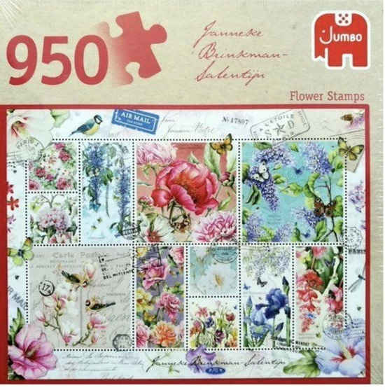 Merkloos Jumbo - Puzzel - Janneke Brinkman - Bloemen Postzegels - 950 Stukjes 3 Merkloos Jumbo - Puzzel - Janneke Brinkman - Bloemen Postzegels - 950 Stukjes