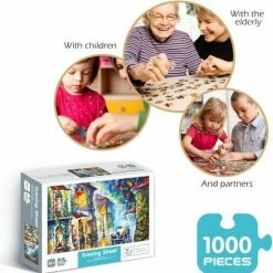 Happy Puzzle Puzzel 1000 Stukjes Volwassenen- Avond Straat- 1000 Stukjes Moederdag Cadeautje -Puzzels Verkoopwinkel 550x560